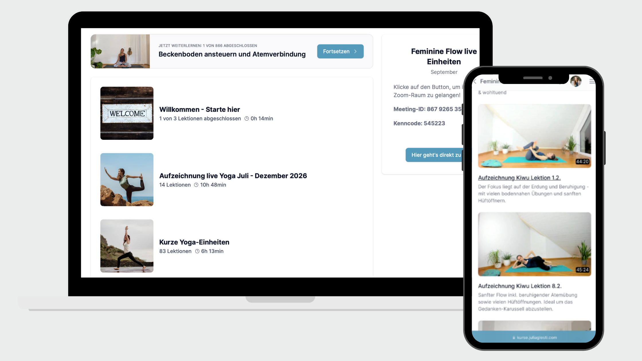 Mock-ups Fertility Yoga Onlinekurs